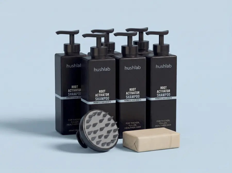 6 bottles + scalp brush + soap bar